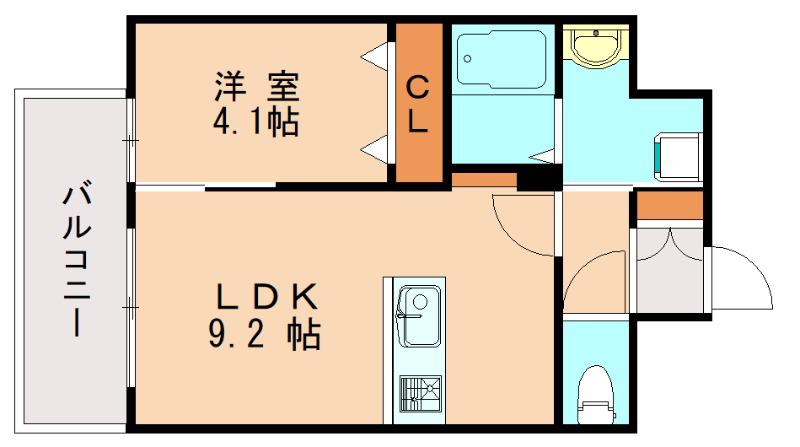 VELROG福岡東(1LDK/3階)の間取り写真