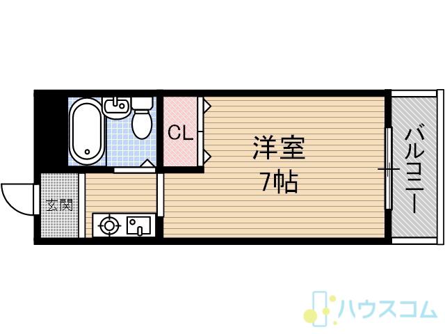 海栄ハイツ(1K/2階)の間取り写真