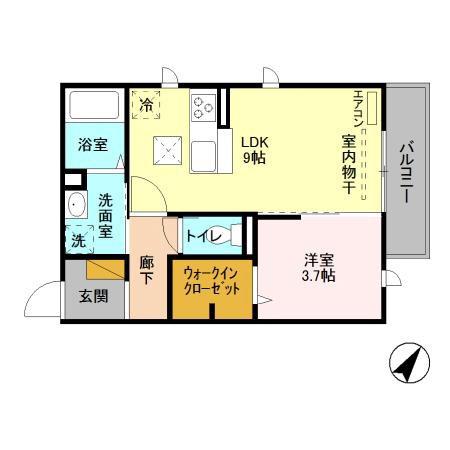 シャルマン(1LDK/1階)の間取り写真