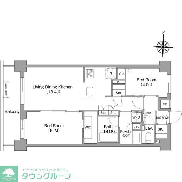 コンフォリア・リヴ永福町(2LDK/2階)の間取り写真