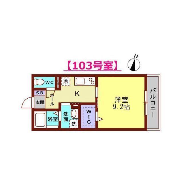 LE CIEL(1K/1階)の間取り写真