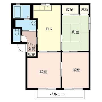 シャーメゾン山田B棟(3DK/2階)の間取り写真