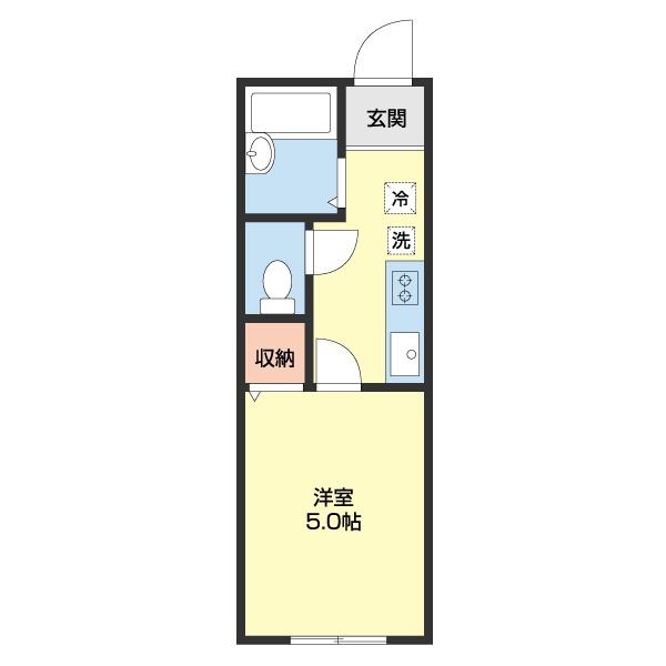 TJ曽屋(1K/1階)の間取り写真