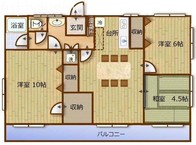 ビューパレー久喜(3LDK/3階)の間取り写真