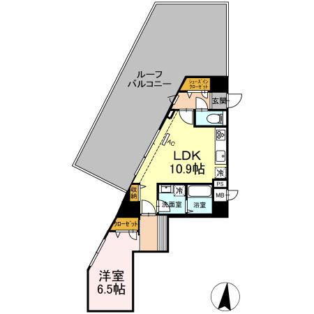 グランドソレイル(1LDK/5階)の間取り写真