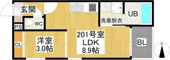 REGALEST名城公園(1LDK/2階)の間取り写真