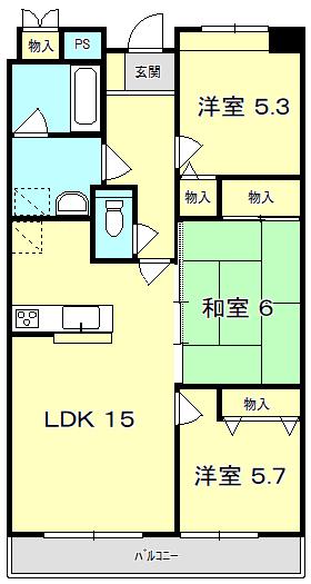 シティアガーデン甲府(3LDK/4階)の間取り写真