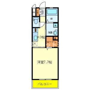 チャローアイト(1K/1階)の間取り写真