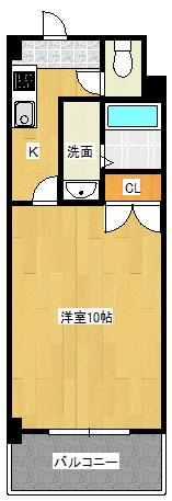 S-FORT中広通(1K/6階)の間取り写真