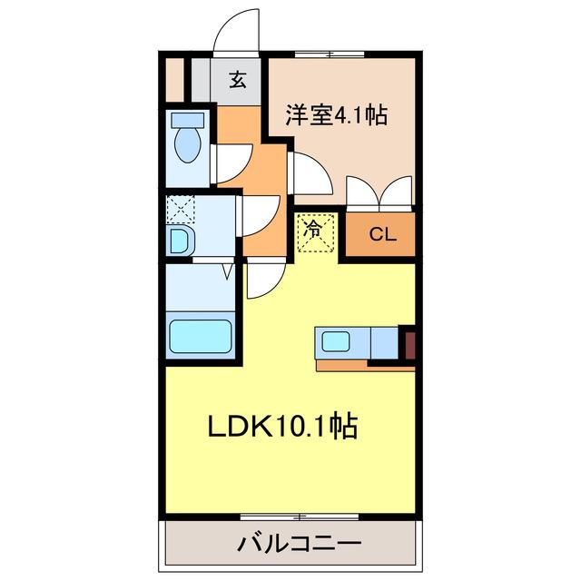 モンブランコート(1LDK/2階)の間取り写真