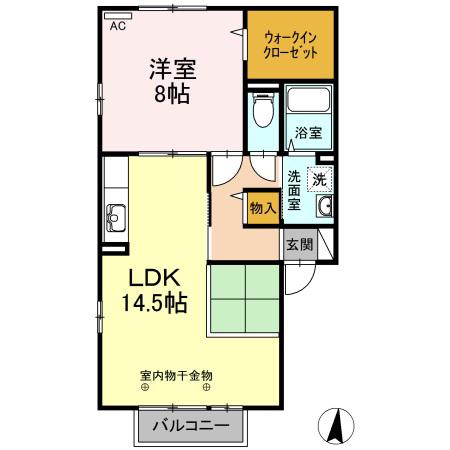 サニーハウス(1LDK/1階)の間取り写真