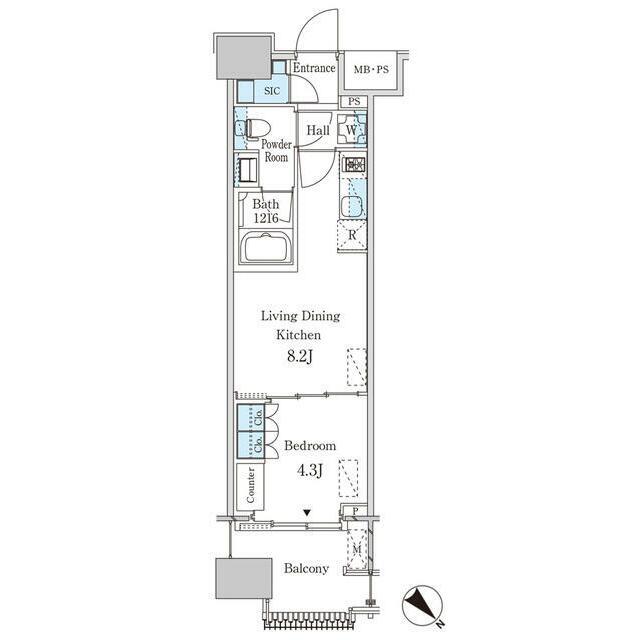 レガシス中目黒 部屋番号310(1LDK/3階)の間取り写真