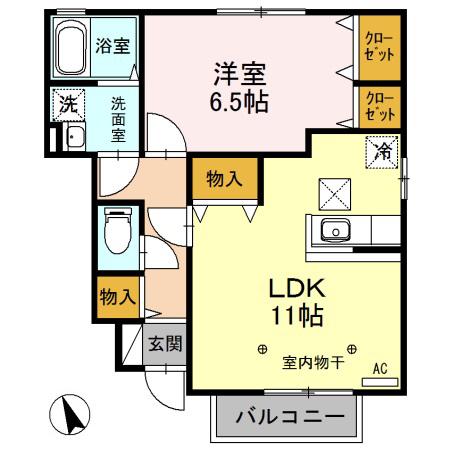 ラルジュメゾン A101(1LDK/1階)の間取り写真
