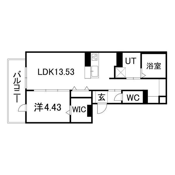 NC STYLE 知立 イースト(1LDK/3階)の間取り写真