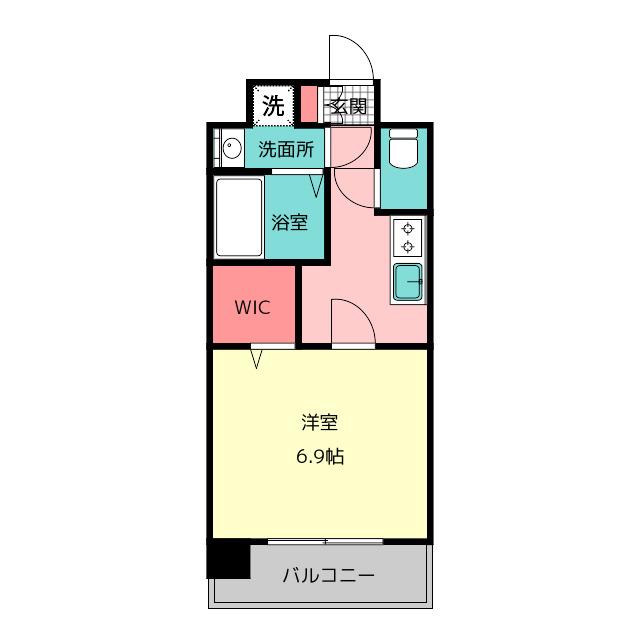 エンクレスト天神MODE(1K/13階)の間取り写真