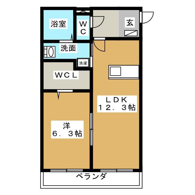 アチェ―ロ土岐口(1LDK/1階)の間取り写真