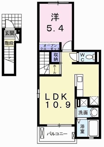 アネックス(1LDK/2階)の間取り写真