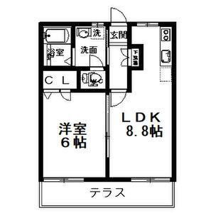 ハイツボヌール B棟(1LDK/1階)の間取り写真