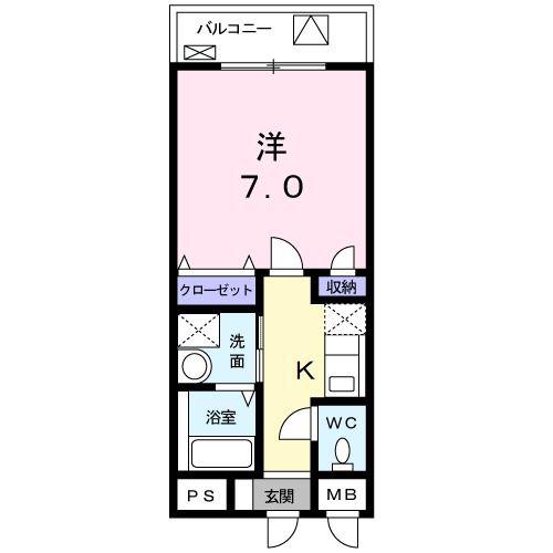 イル・コンソラーレ(1K/5階)の間取り写真