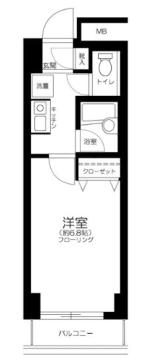 メゾンエクレーレ新宿西戸山(1K/3階)の間取り写真
