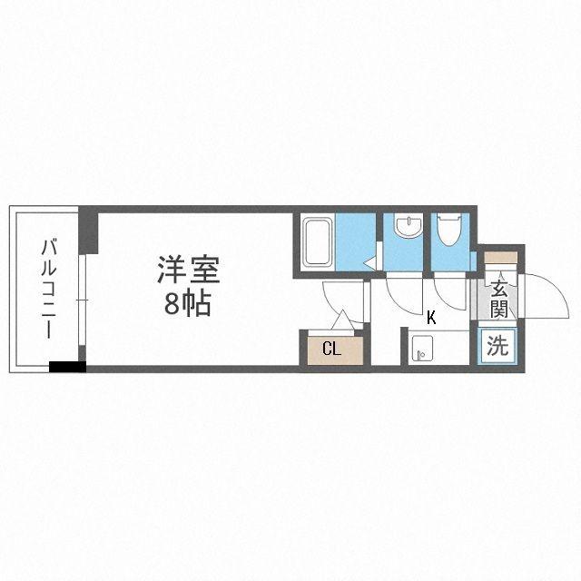 S-RESIDENCE福島GRANDE(1K/10階)の間取り写真