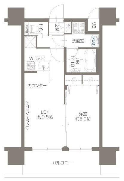 プレジオ十三(1LDK/11階)の間取り写真
