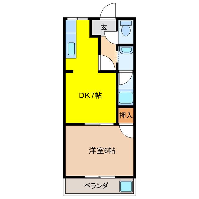 レジデンス大島(1DK/1階)の間取り写真