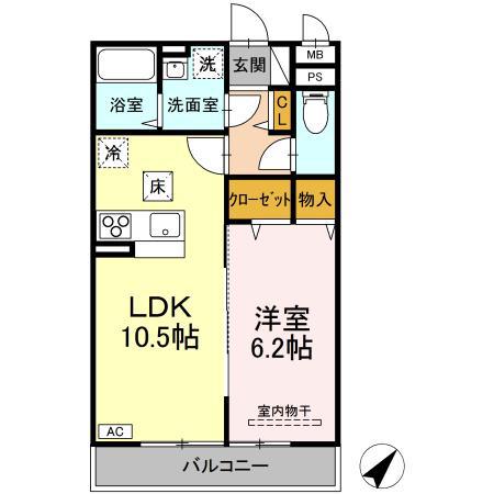 グランペール豊洲(1LDK/1階)の間取り写真