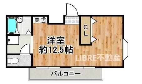クレセール春日出(ワンルーム/3階)の間取り写真