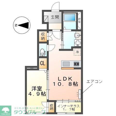 CELSIOR(1LDK/1階)の間取り写真