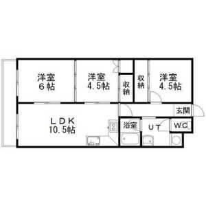 LIV千歳(3LDK/4階)の間取り写真
