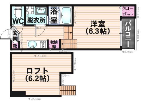 ステージ大楠(1K/1階)の間取り写真