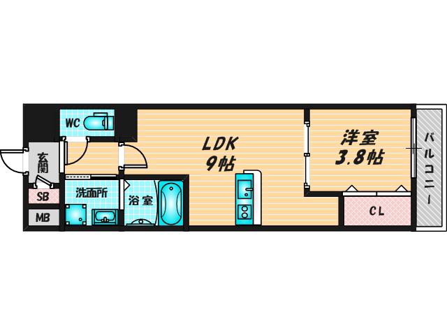 リアライズ小路駅前(1LDK/3階)の間取り写真
