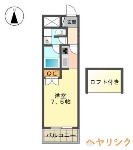 UMEX9(1K/4階)の間取り写真