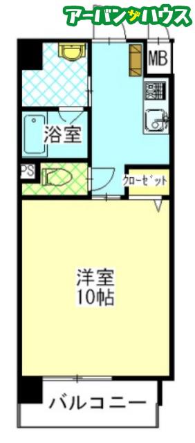 柳町Aマンション(1K/7階)の間取り写真