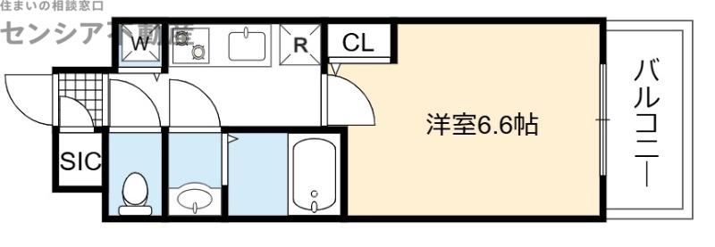サムティ大阪GRAND イースト(1K/9階)の間取り写真