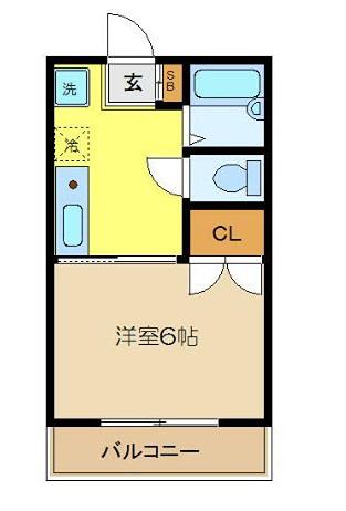 アビタシオンアサバ(1K/3階)の間取り写真