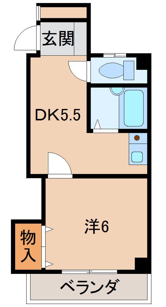 シティガーデン舟大工(1DK/5階)の間取り写真