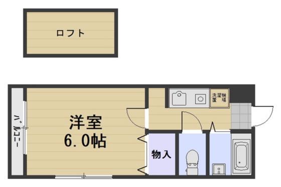 ウエストヒルズ西市南棟(1K/4階)の間取り写真