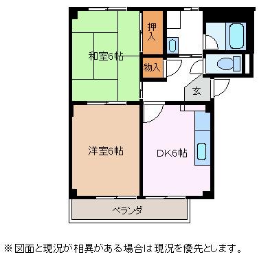 サープラス古畑(2DK/1階)の間取り写真
