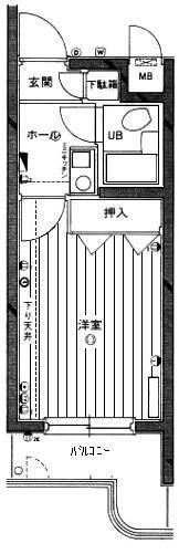 セルベコート下高井戸(1K/3階)の間取り写真