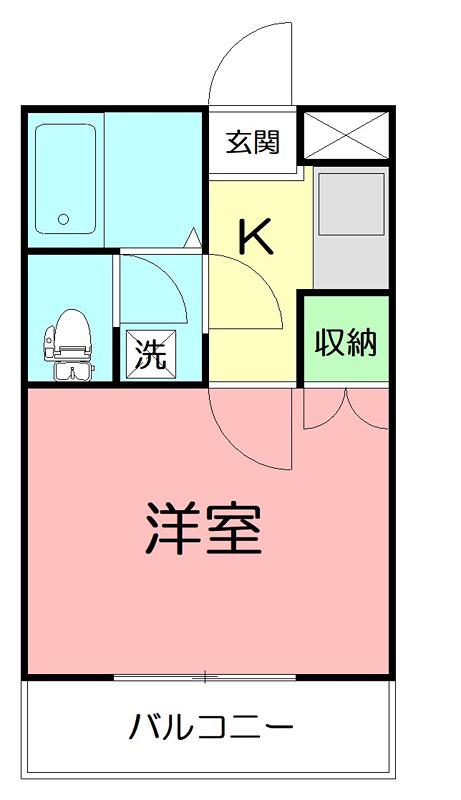 ガイア春日町(1K/2階)の間取り写真