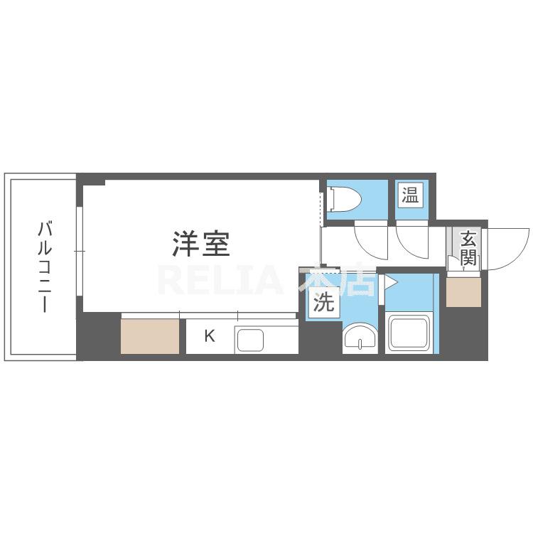 ジュネーゼグラン上本町(1K/3階)の間取り写真