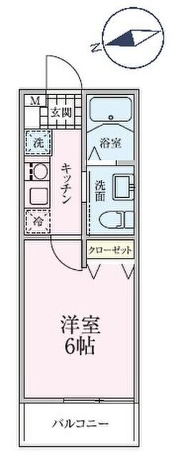 CHATEAU LIFE KIKUNA 1 シャトーライフ菊名1(1K/2階)の間取り写真