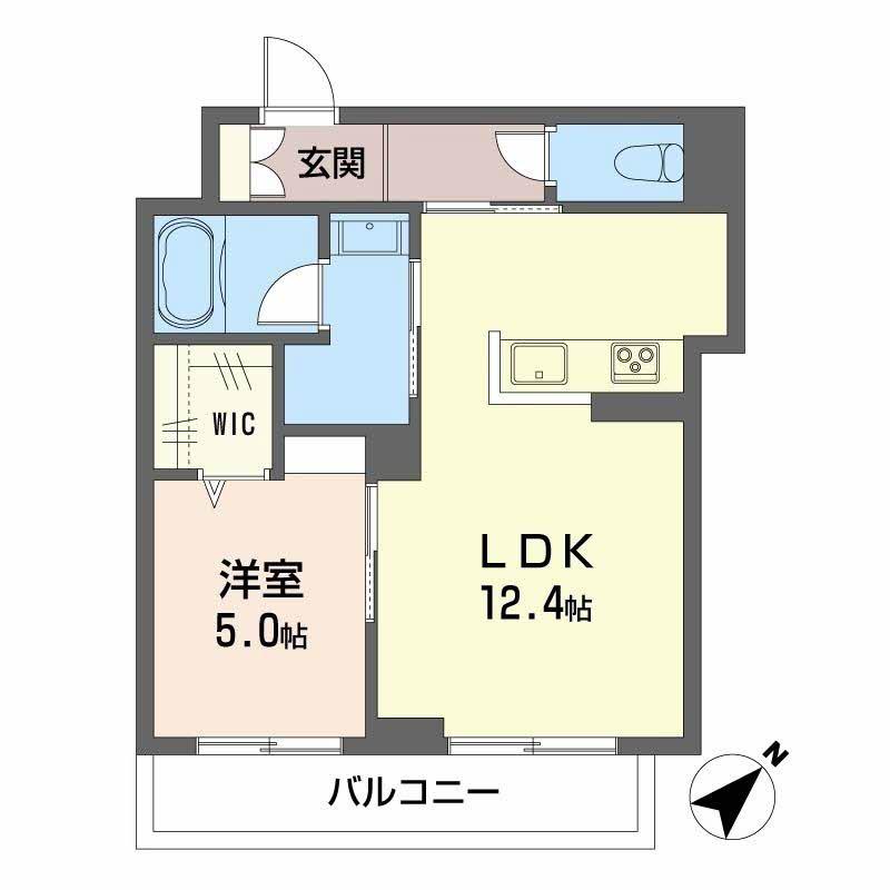 プティ・サーブル(1LDK/2階)の間取り写真
