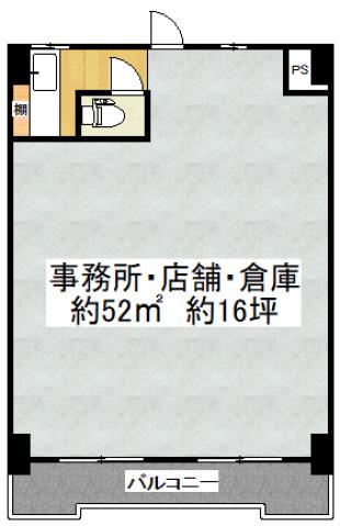 ホワイトハイツ小峰(ワンルーム/3階)の間取り写真