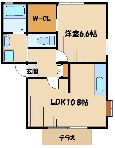 グランシード鶴川(1LDK/2階)の間取り写真