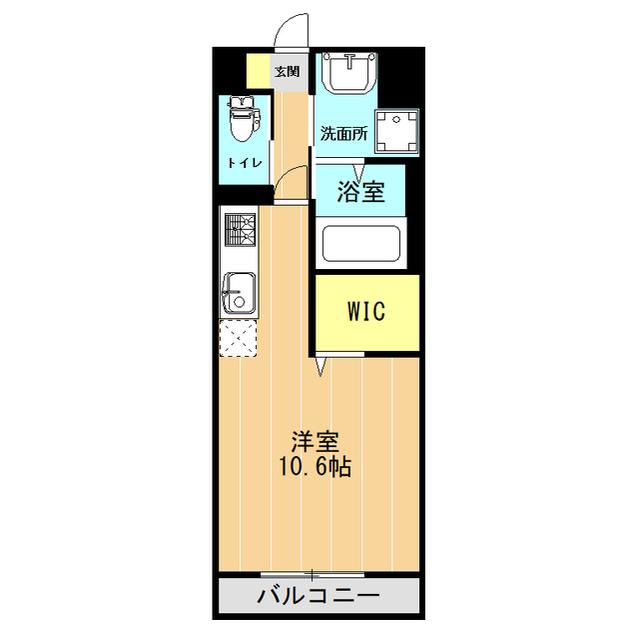 クロスディアII(ワンルーム/3階)の間取り写真