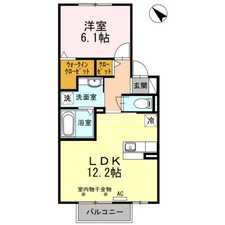 メゾン・オリーブ(1LDK/2階)の間取り写真