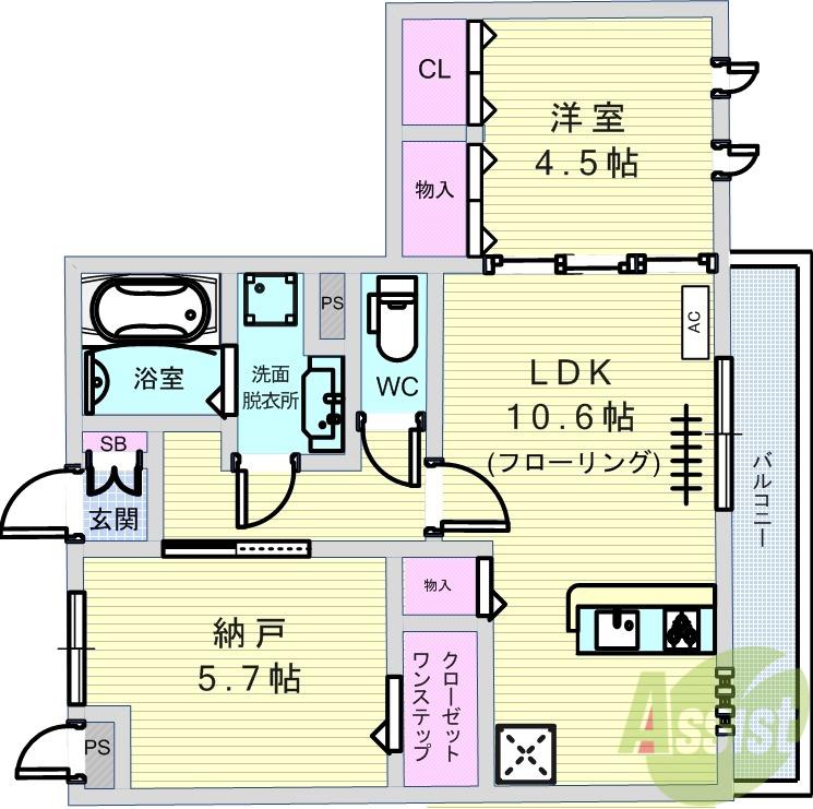 阪急箕面線 桜井駅(大阪) 徒歩9分 3階建 築13年(2LDK/2階)の間取り写真